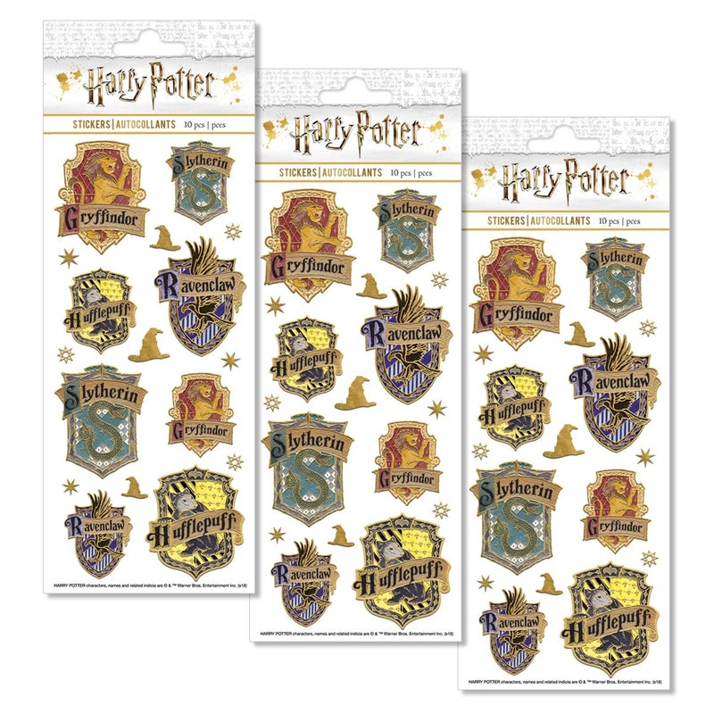 Paper House Productions Harry Potter Hogwarts House Crests Shiny Foil Enamel Effect Sticker Sheets - 3 Pack - Image 3